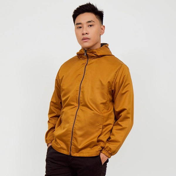 M231 Jaket Pria Hoodie Taslan Panjang Mustard 2079C