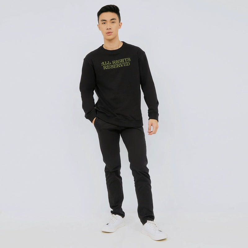 M231 Sweater Crewneck Panjang Hitam 2220D