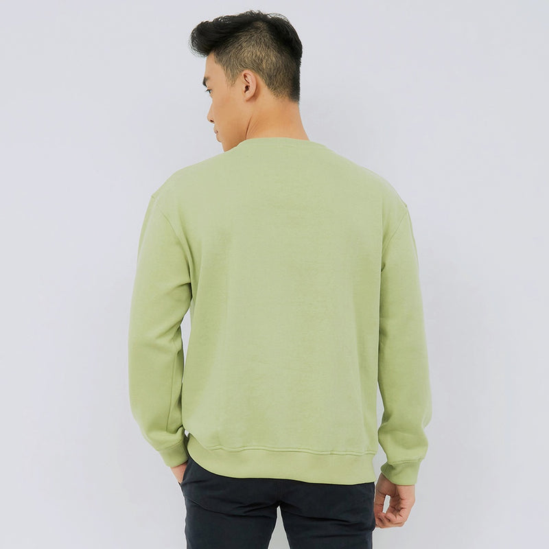 M231 Sweater Crewneck Panjang Hijau Muda 2220B