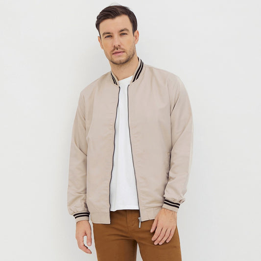 M231 Jaket Pria Bomber Taslan Panjang Khaki 2078A