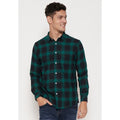 M231 Kemeja Pria Flannel Panjang Warna Hijau Hitam 1388