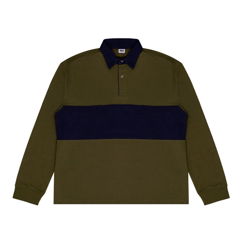 M231 Pakaian Pria Polo Neck Sweatshirt Olive 2583B