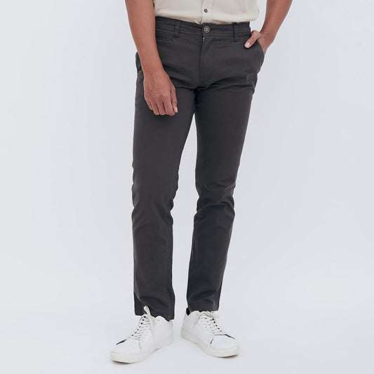 M231 Celana Panjang Pria Chinos Slim Fit Stretch Dark Grey C1117