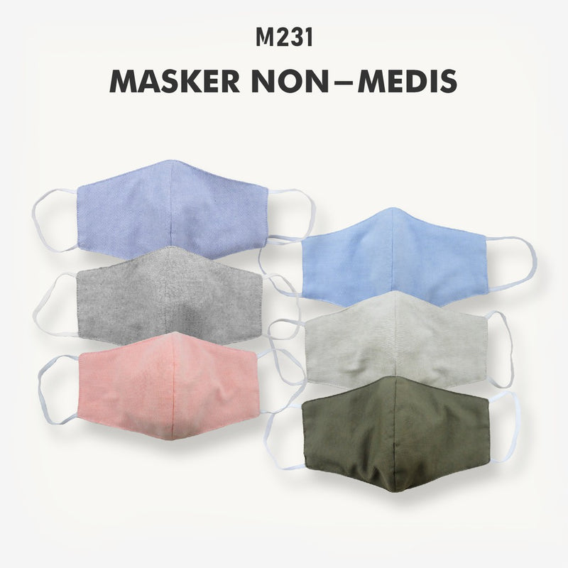 Masker Kain Katun 3 Lapis Washable dengan Kantong Filter