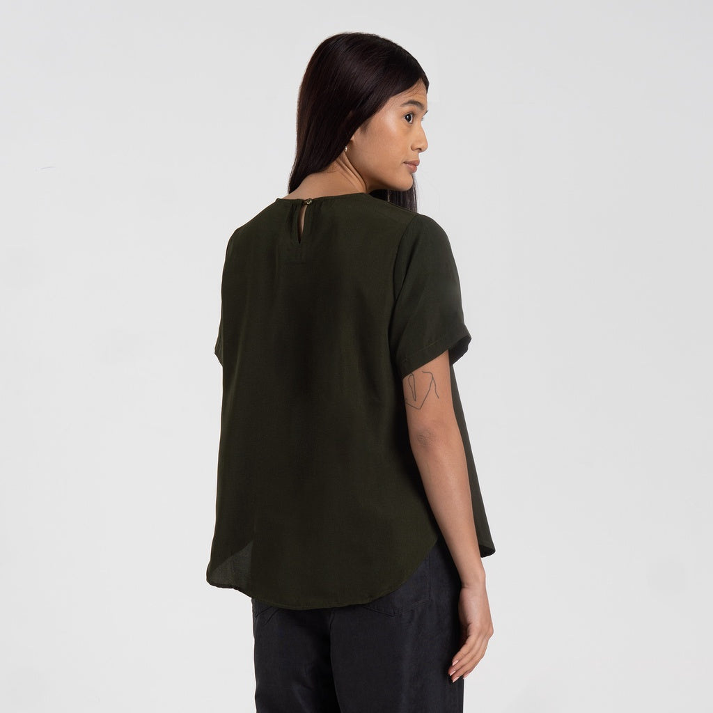 M231 Kemeja Wanita Blouse Pendek Army 2450B
