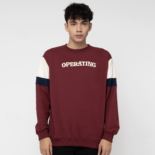 M231 Sweater Crewneck Panjang Maroon 2230B