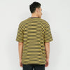 M231 T-Shirt Salur Stripe Oversized Pendek Kuning 2145B