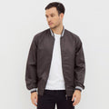 M231 Jaket Pria Bomber Taslan Panjang Coklat 2078F