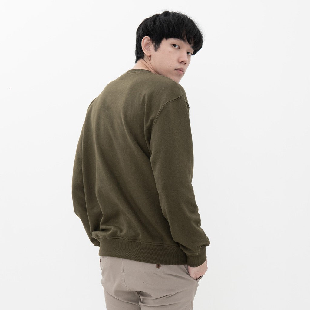 M231 Sweater Crewneck Panjang Army 2198F