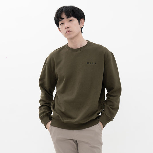 M231 Sweater Crewneck Panjang Army 2198F