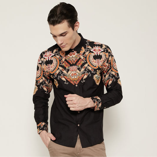 M231 Kemeja Pria Batik Panjang Hitam 1699A