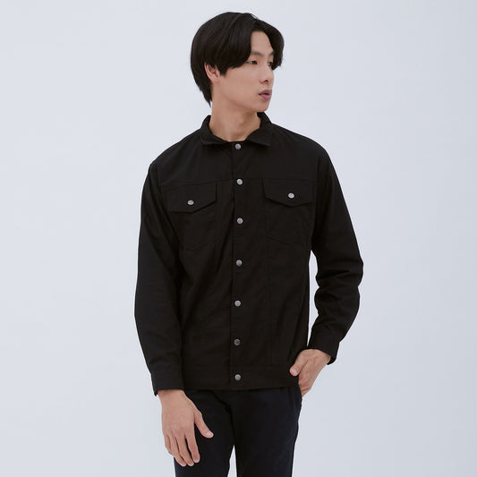M231 Jaket Pria Coverall Panjang Hitam 1876A