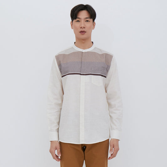 M231 Kemeja Pria Koko Panjang Cream 2282