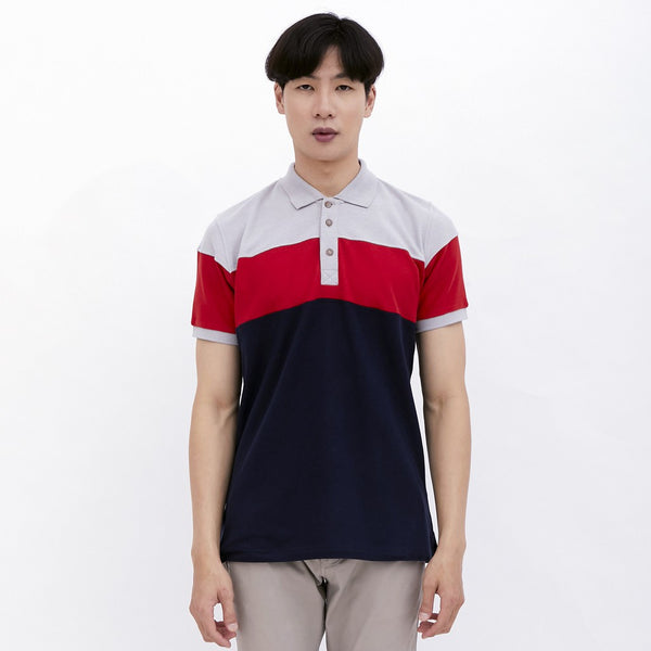 M231 Polo Shirt Pria Combination Pendek Navy 2093C