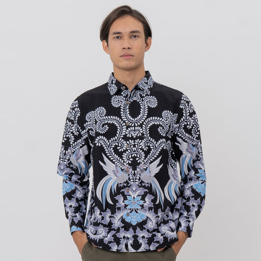 M231 Kemeja Pria Batik Panjang Hitam 2588