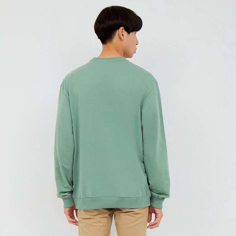 M231 Sweater Crewneck Panjang Sage Green 2227B