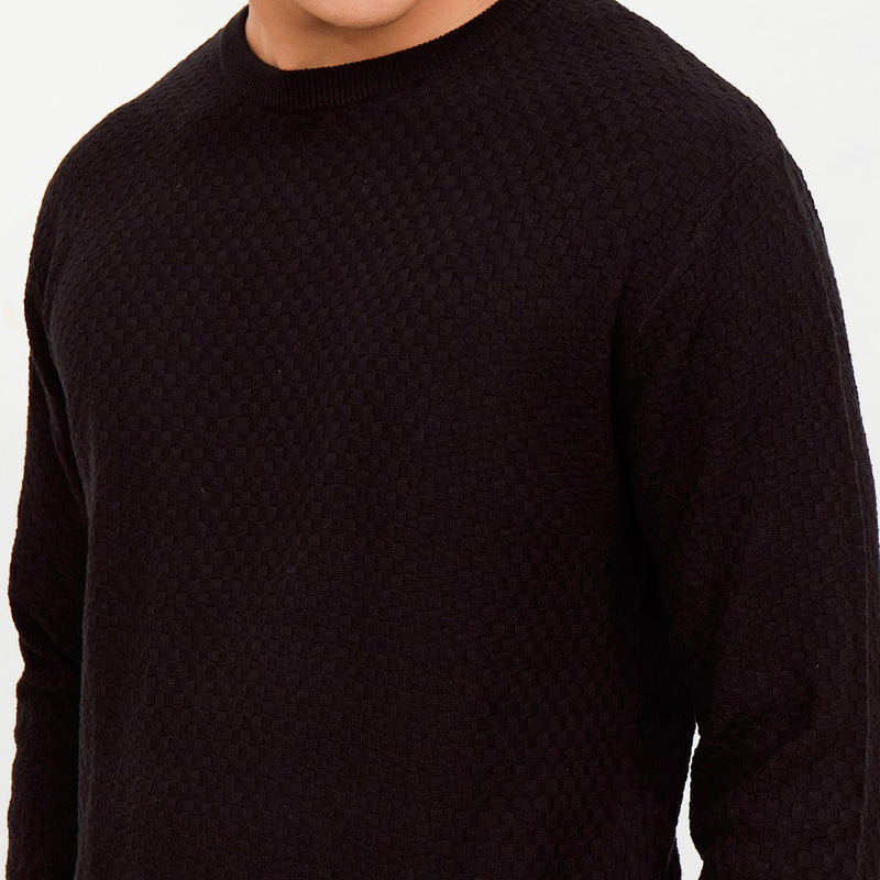 M231 Sweater Rajut Panjang Hitam 2142C