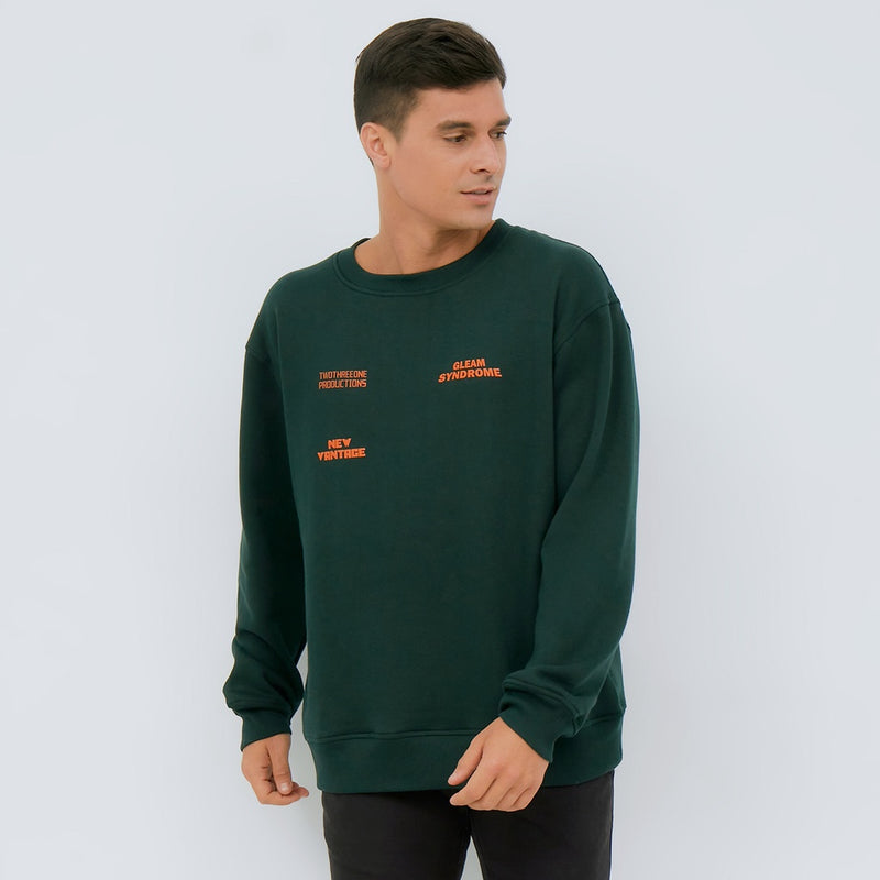 M231 Sweater Crewneck Vantage Panjang Hijau Botol 2459A