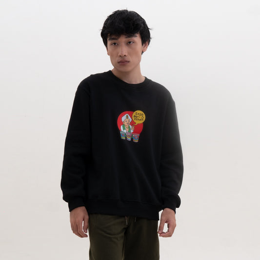 M231 x Hari Merdeka Sweater Crewneck Panjang Hitam 2319A
