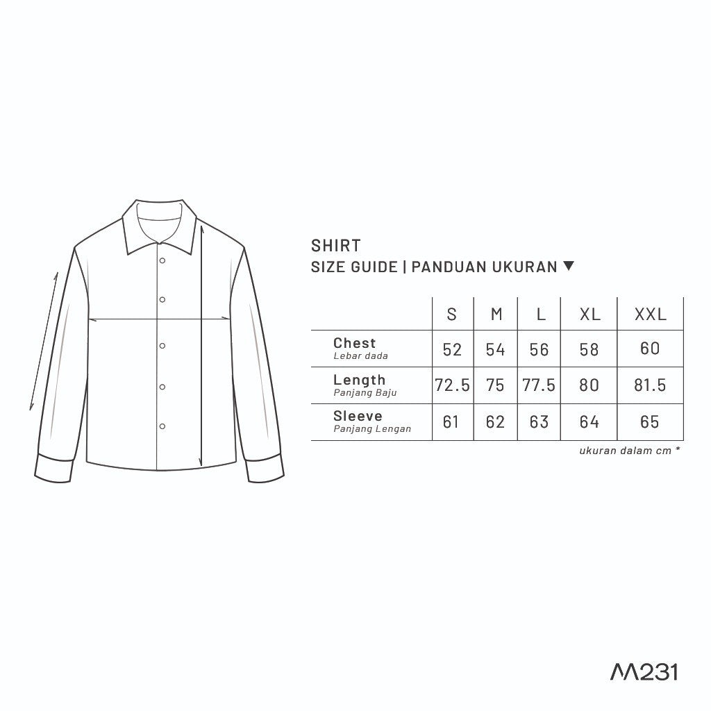 M231 Kemeja Pria Basic Polos Oxford Panjang Terracotta 1456Q