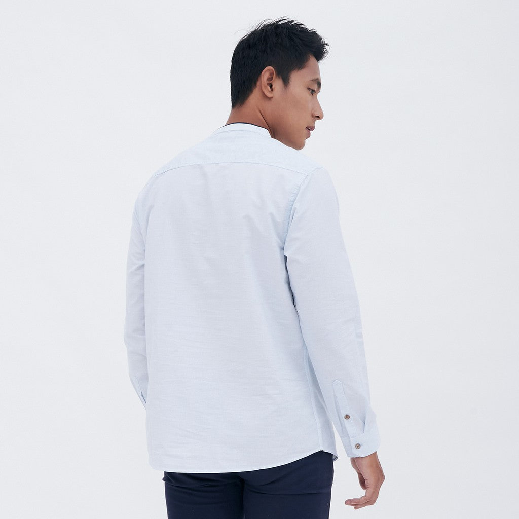 M231 Kemeja Pria Koko Panjang Biru 1611A