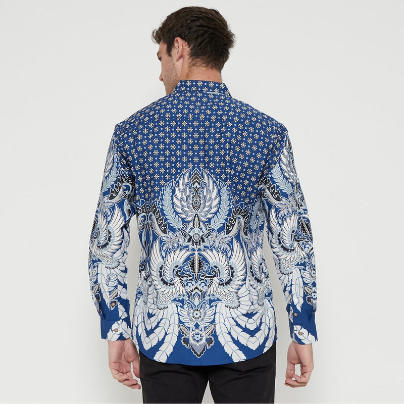 M231 Kemeja Pria Batik Panjang Warna Biru 1742