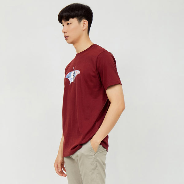 M231 T-Shirt Grafis Pendek Maroon 2102A