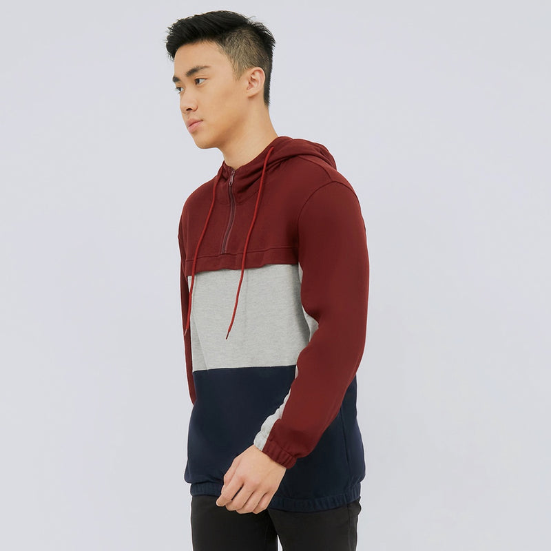 M231 Pullover Sweater Hoodie Panjang Maroon 2019B