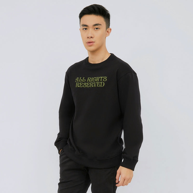 M231 Sweater Crewneck Panjang Hitam 2220D