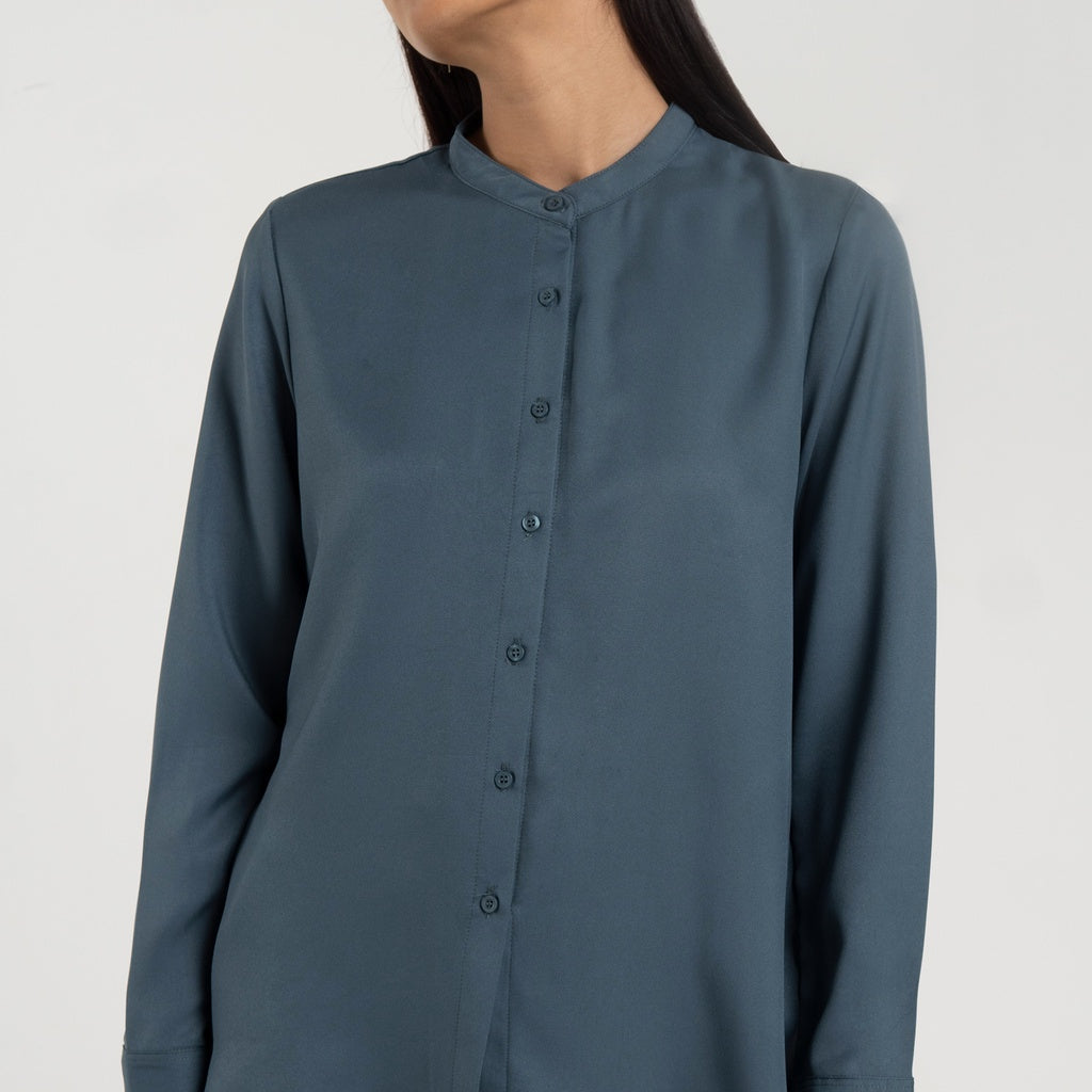 M231 Kemeja Wanita Henley Neck Panjang Shadow 2451A