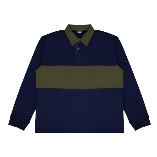 M231 Pakaian Pria Polo Neck Sweatshirt Navy 2583A