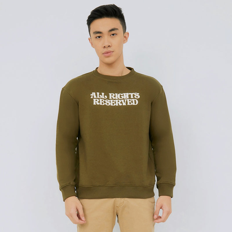 M231 Sweater Crewneck Panjang Army 2220F