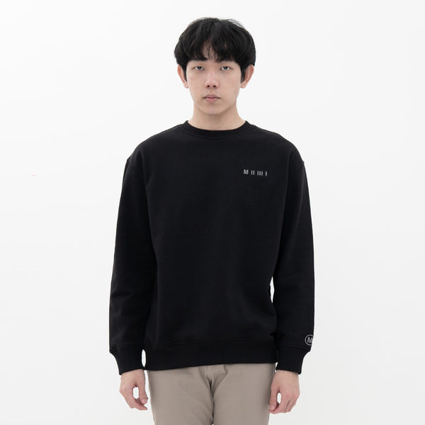 M231 Sweater Crewneck Panjang Hitam 2198B