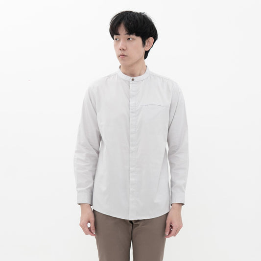M231 Kemeja Pria Shanghai Polos Soft Twill Panjang Putih 1971F