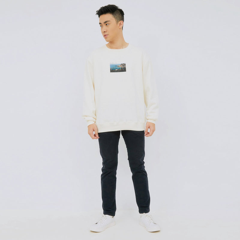 M231 Sweater Crewneck Vantage Panjang Broken White 2390A