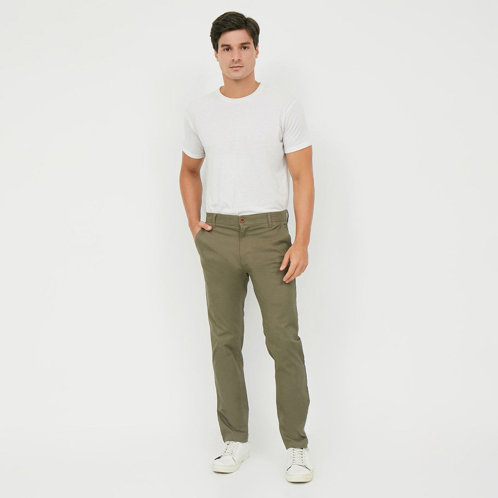 M231 Celana Panjang Pria Chinos Slim Fit Stretch Olive C1142