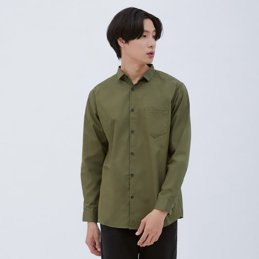 M231 Kemeja Pria Basic Polos Panjang Army 1468J