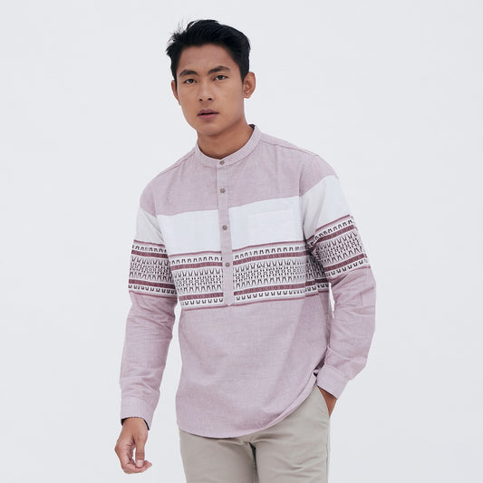 M231 Kemeja Pria Koko Panjang Maroon 1652