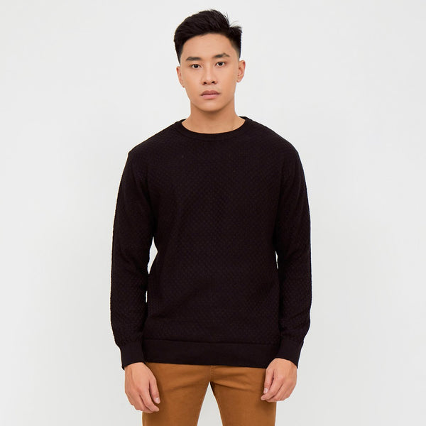 M231 Sweater Rajut Panjang Hitam 2142C