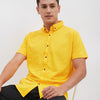 M231 Kemeja Pria Cotton Pique Pendek Warna Kuning 1793I