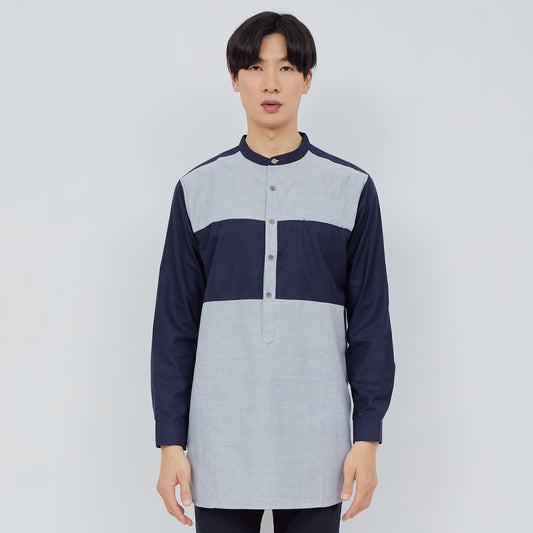 M231 Koko Kurta Pria Panjang Navy 1984A