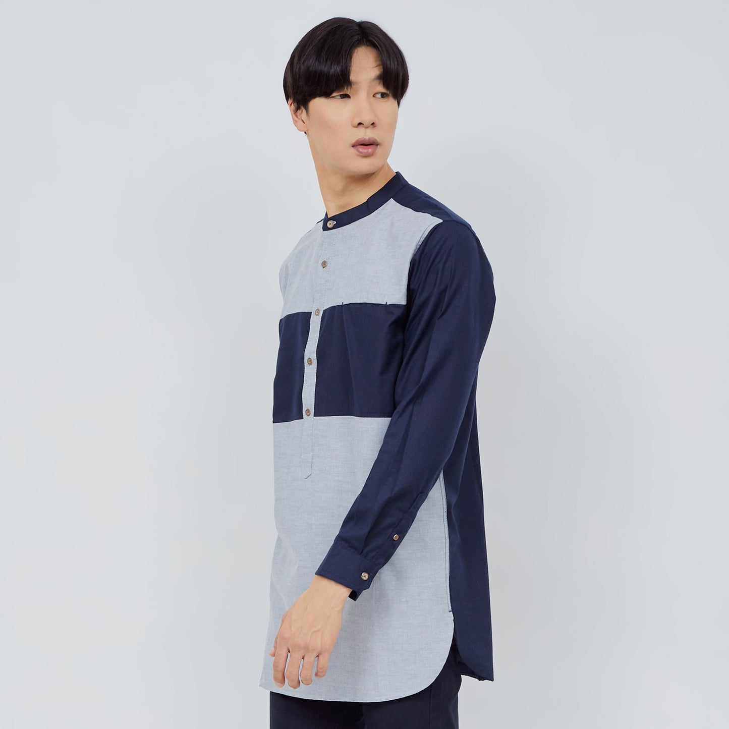 M231 Koko Kurta Pria Panjang Navy 1984A