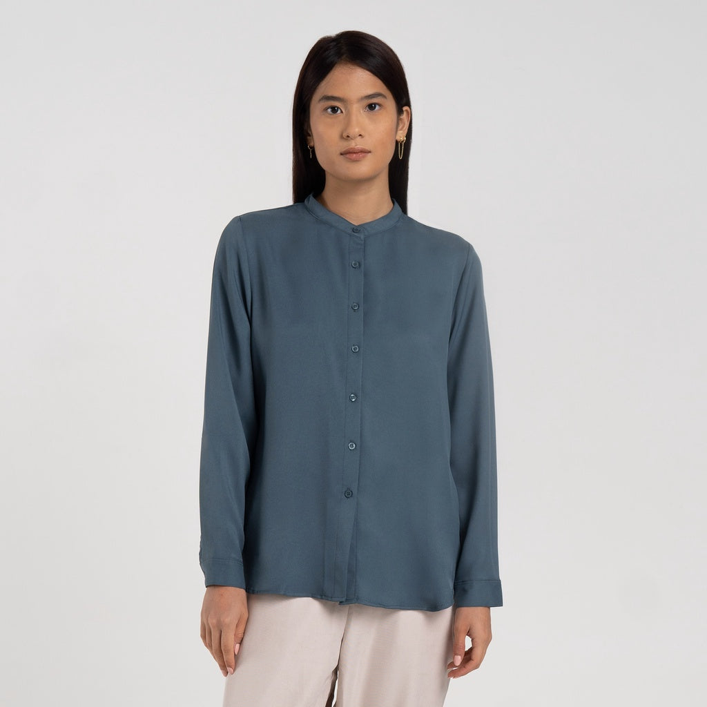 M231 Kemeja Wanita Henley Neck Panjang Shadow 2451A