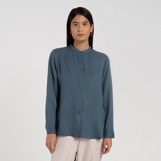 M231 Kemeja Wanita Henley Neck Panjang Shadow 2451A
