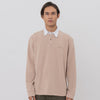 M231 Pakaian Pria Polo Neck Sweatshirt Cream 2582B