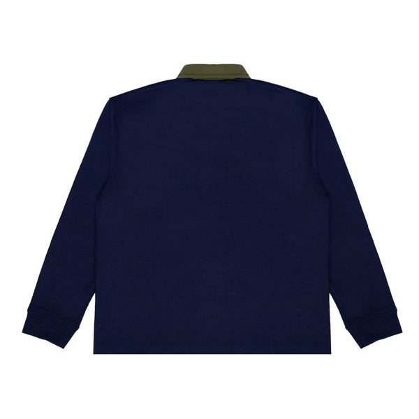 M231 Pakaian Pria Polo Neck Sweatshirt Navy 2583A