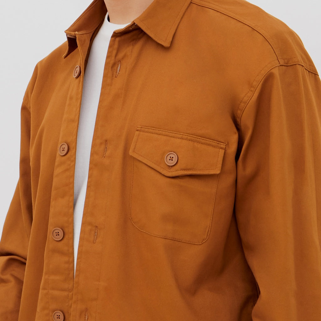 M231 Kemeja Jaket Pria Panjang Coklat 2269B