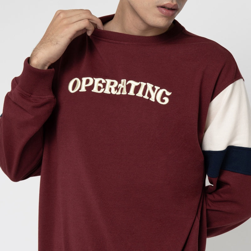 M231 Sweater Crewneck Panjang Maroon 2230B