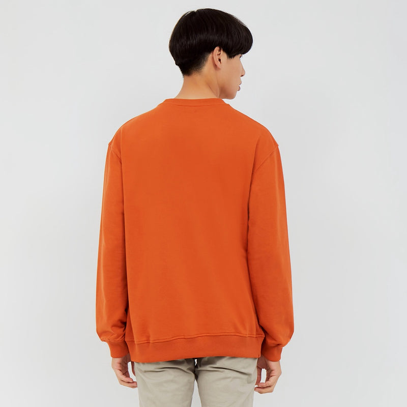 M231 Sweater Crewneck Panjang Orange 2227D