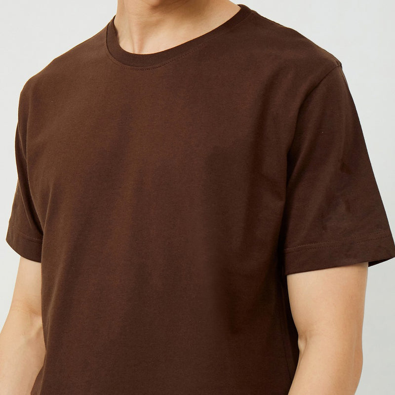 M231 T-Shirt Combination Pendek Coklat 2161A